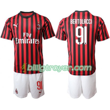 Billige Fotballdrakter AC Milan BERTOLACCI 91 Barn Hjemmedraktsett 2019/20 Kortermet